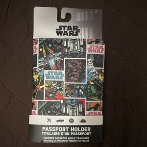 Star Wars Passport Holder Comic Book Pattern NIB R2D2 Stormtrooper Chewbacca